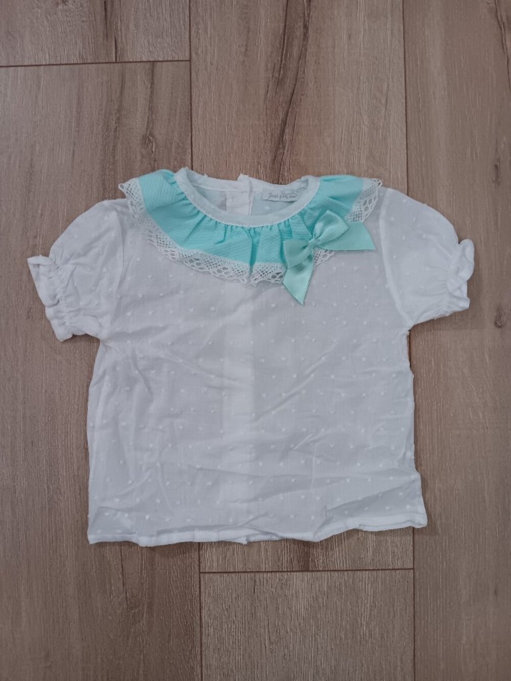 Just For Me Baby Ruffle Blouse Swiss Dot Top 12-18M